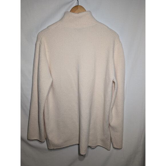 J Crew Womens Cocoon Sweater Cardigan Sz L Ivory Alpaca Wool Blend Pockets cozy - Picture 4 of 7